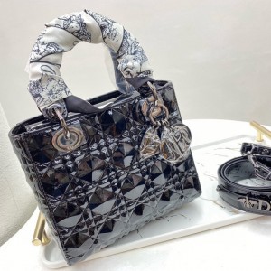 LADY DIOR MY ABCDIOR BAG Patent Cannage Calfskin