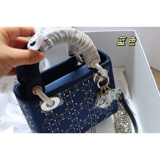 MINI LADY DIOR BAG Strass Cannage Satin