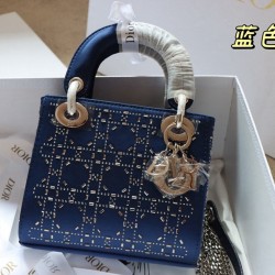 MINI LADY DIOR BAG Strass Cannage Satin