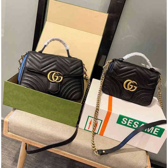 GG Marmont top handle bag leather