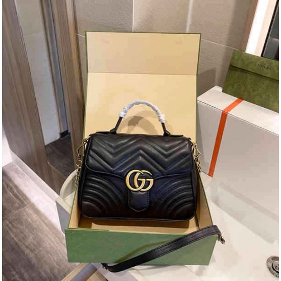 GG Marmont top handle bag leather