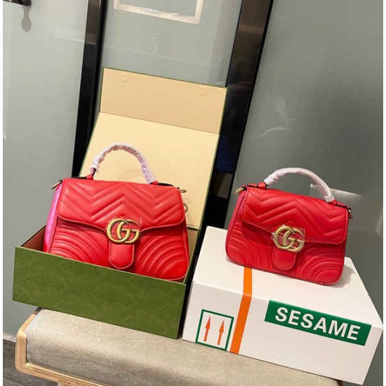 GG Marmont top handle bag leather