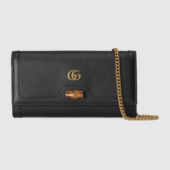 Gucci Diana chain wallet with bamboo