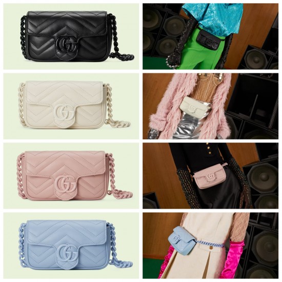 4colors GG Marmont matelassé leather