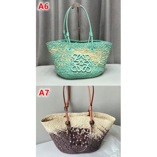 7colors Anagram Basket bag in iraca palm and calfskin