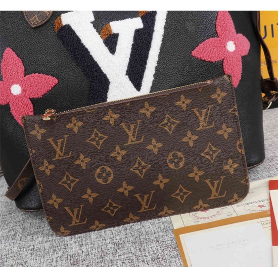 NEVERFULL MM Monogram shearling 