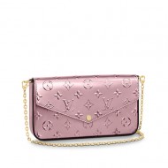 FÉLICIE POCHETTE MONOGRAM VERNIS ROSE PALE PINK