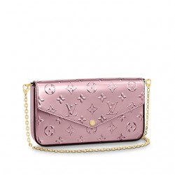 FÉLICIE POCHETTE MONOGRAM VERNIS ROSE PALE PINK