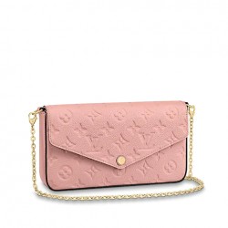 FÉLICIE POCHETTE MONOGRAM EMPREINTE ROSE POUDRE