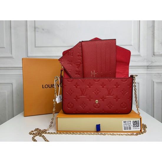 FÉLICIE POCHETTE MONOGRAM EMPREINTE SCARLET