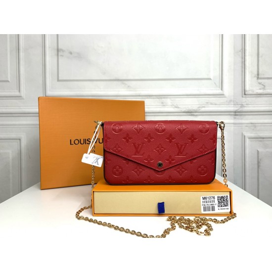 FÉLICIE POCHETTE MONOGRAM EMPREINTE SCARLET