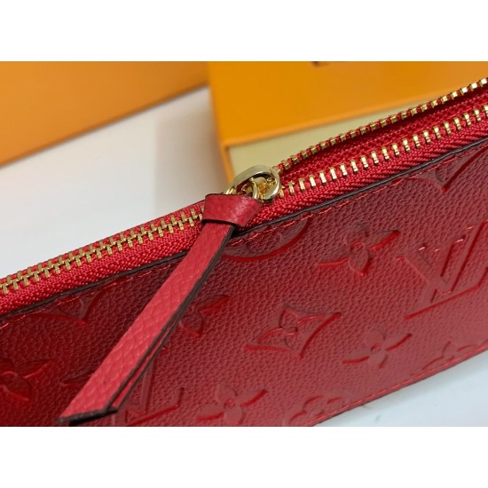 FÉLICIE POCHETTE MONOGRAM EMPREINTE SCARLET