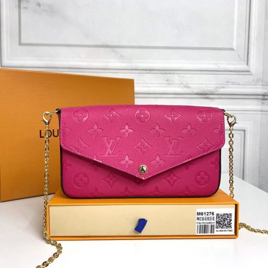 FÉLICIE POCHETTE MONOGRAM EMPREINTE FUCHSIA