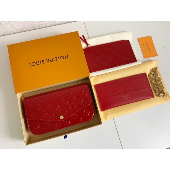 FÉLICIE POCHETTE VERNIS COQUELICOT