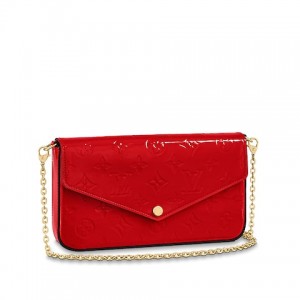 FÉLICIE POCHETTE VERNIS COQUELICOT