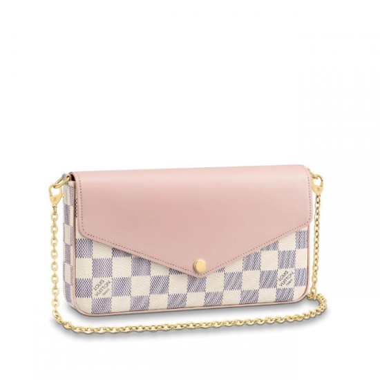 FÉLICIE POCHETTE DAMIER AZUR CANVAS PINK