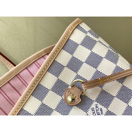 LV NEVERFULL MM Damier Azur Canvas