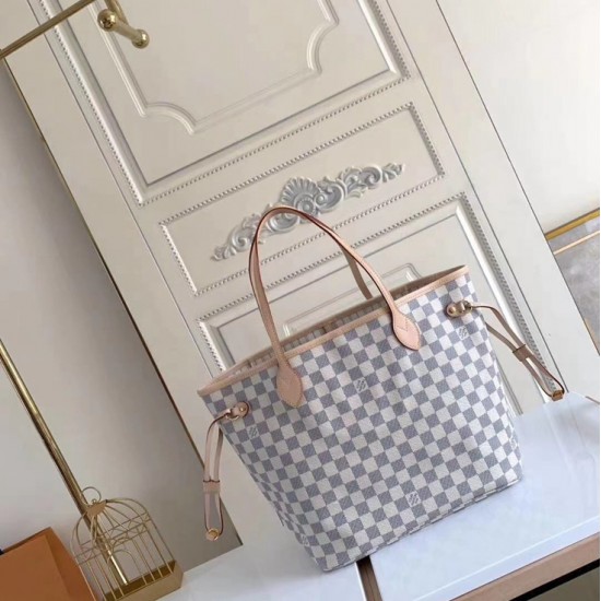 LV NEVERFULL GM Damier Azur Canvas