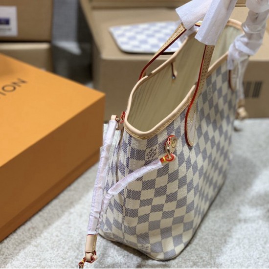 LV NEVERFULL PM Damier Azur Canvas