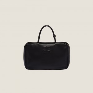 3colors Leather top-handle bag