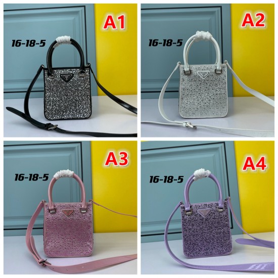 4colors Small satin tote bag with crystals