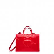 Red Patent Shopping Bag