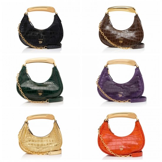 8colors STAMPED CROCODILE LEATHER BIANCA MINI HOBO