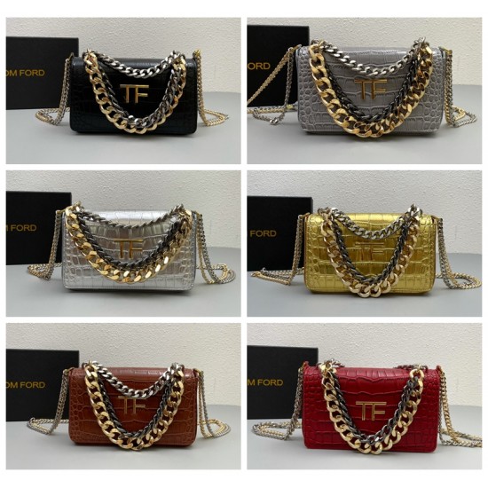 6colors ALLIGATOR TRIPLE CHAIN BAG